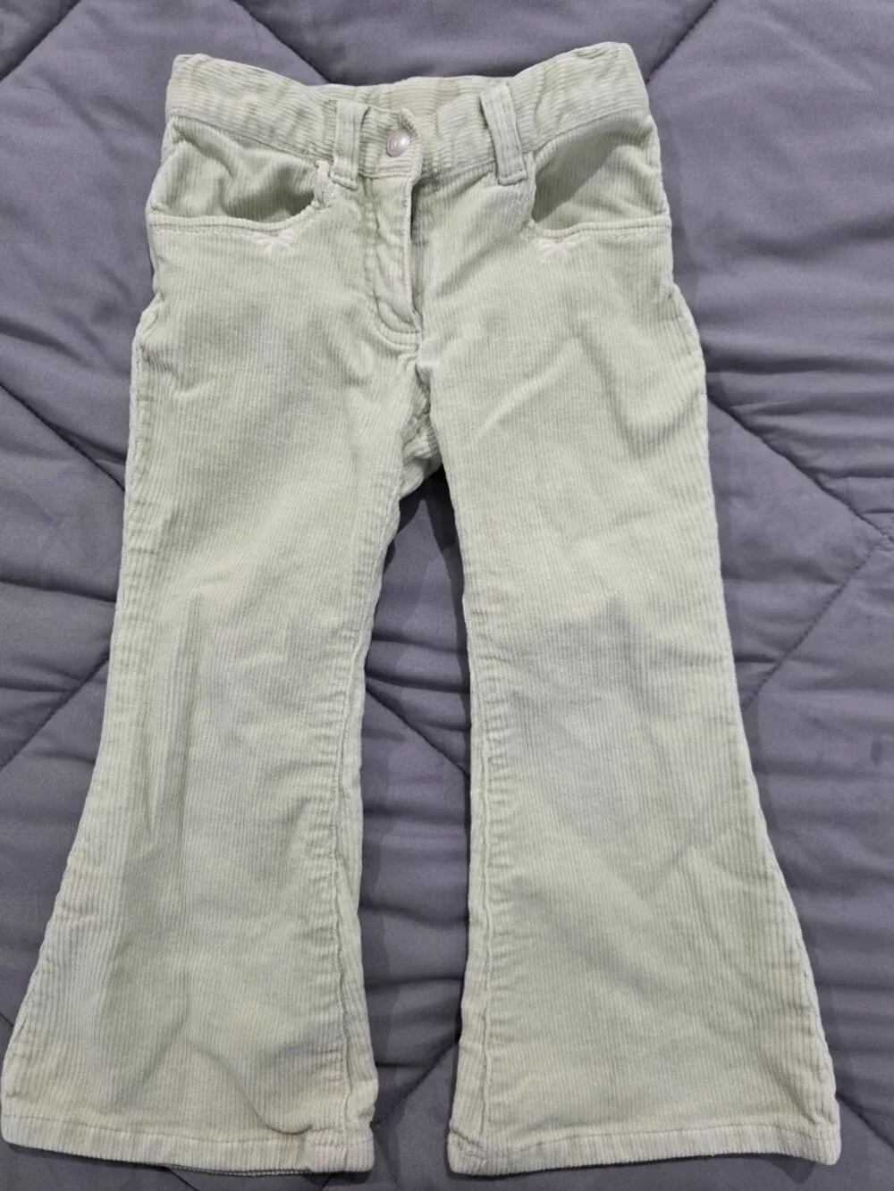 Vintage Gymboree Size 3 Mint Green Retro Flare Adjustable Waist Corduroy Pants
